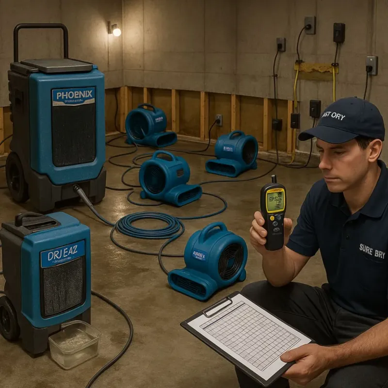 Structural Drying and Dehumidification process in Brooklyn, OH